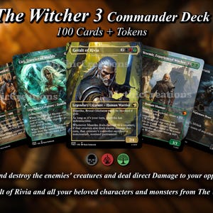 The Witcher 3 Commander MTG Deck Magic the Gathering Deck 100 Cards + Tokens/ All original artwork