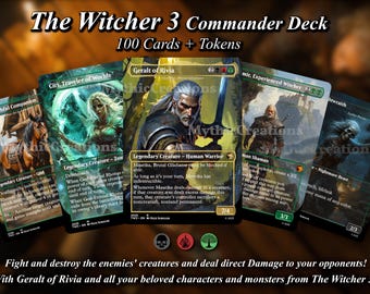The Witcher 3 Commander MTG Deck Magic the Gathering Deck 100 Cards + Tokens/ All original artwork