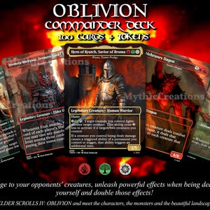 OBLIVION Commander MTG Deck - Magic the Gathering Deck 100 Cards + Tokens/ The Elder Scrolls/ All Original Artwork - Highest Quality Proxies