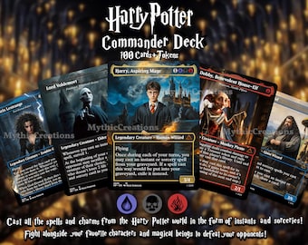 Harry Potter Card Deck 100 Cards + Tokens/ All original artwork Premium  Commander Deck EDH Proxies
