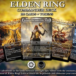 ELDEN RING Commander Deck 100 Cards + Tokens/ All original artwork Premium Card Commander Deck Proxies / Lifegain Tribal EDH