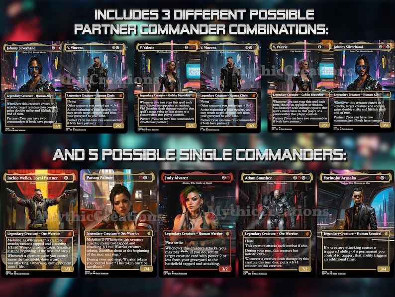CYBERPUNK 2077 Commander Deck 100 Cards + Tokens/ All Original Artwork ...