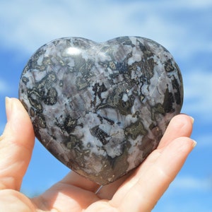 Raw Mystic Merlinite Magic Merlinite Heart Stone Crystal Indigo Gabbro Specimen Mystical Gemstone Gift