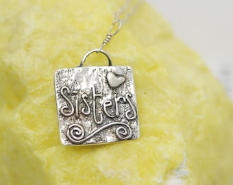Sister Necklace Silver / Sister Gift / Big Sister Gift / Little Sister Gift / Soul Sister / Sisters Gift / Sisters Charm / Gifts for Sister