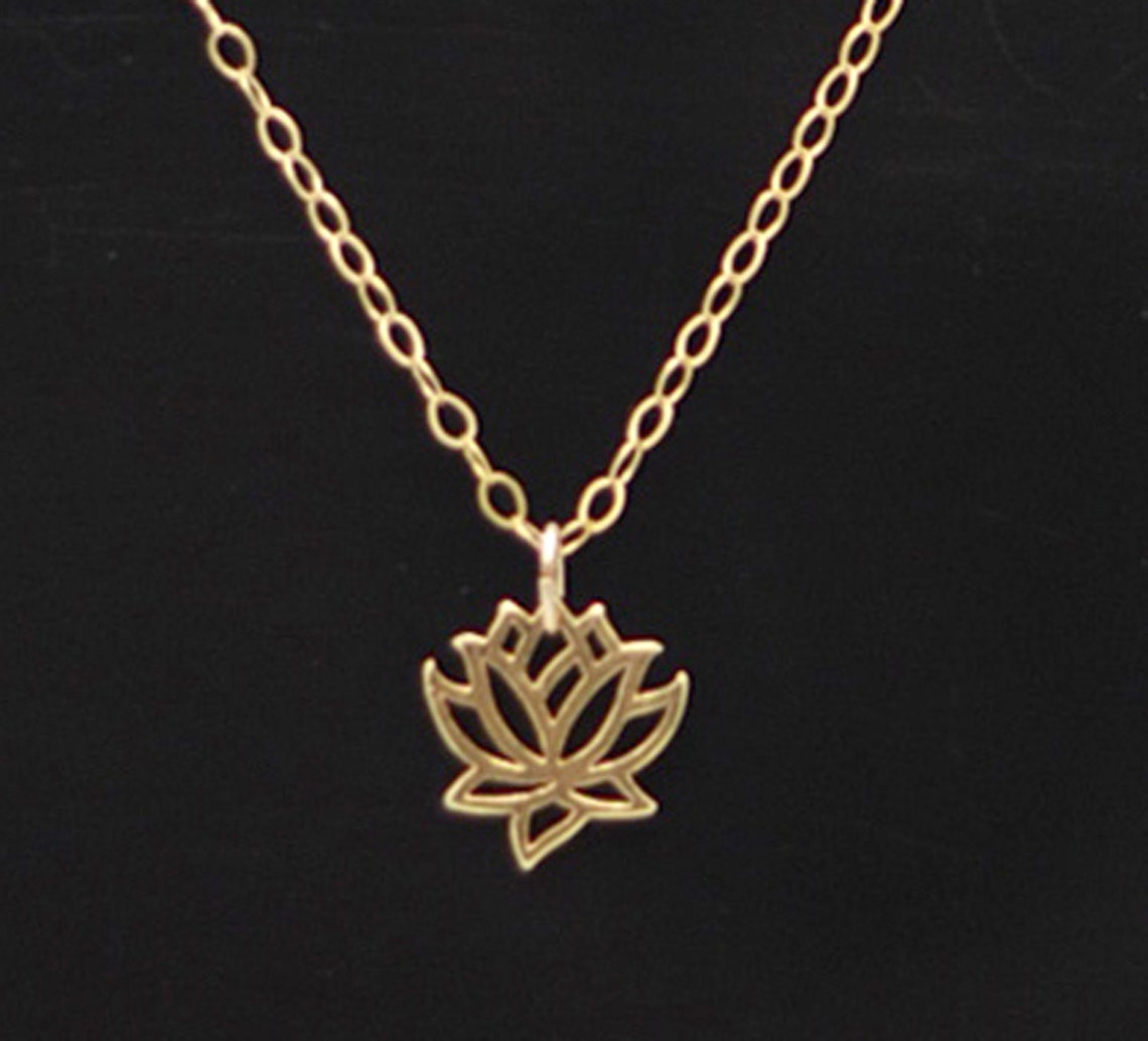 Gold Lotus Flower necklace Lotus necklace Lotus Flower Etsy