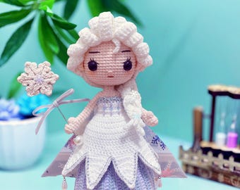 Elsa Inspired Doll Crochet Pattern – Amigurumi Toy (PDF Pattern)