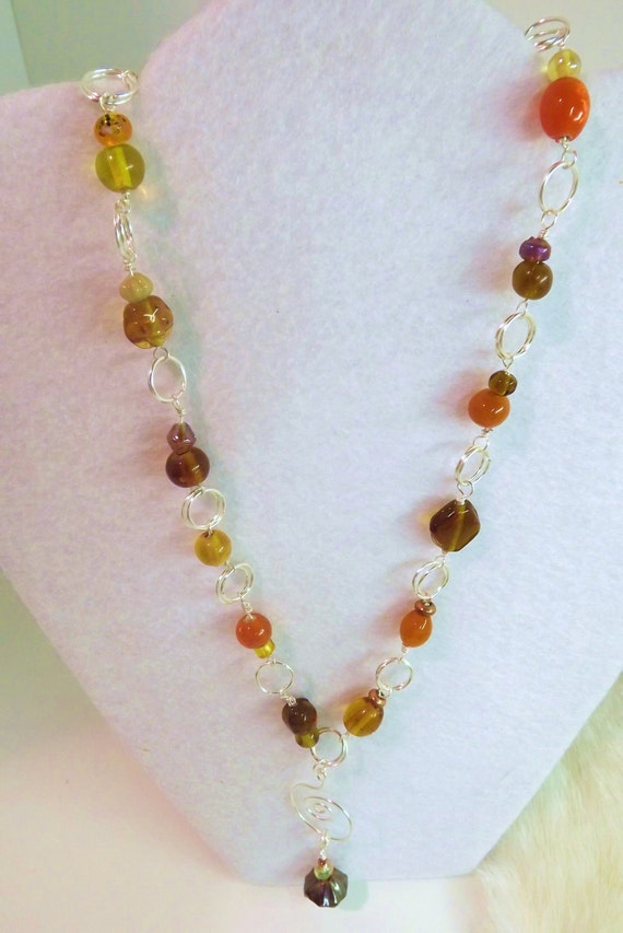 Items similar to Earthtone Beaded wire wrapped Natural Gemstone ...
