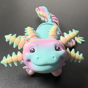 Axolotl imprimé en 3D - figurine de salamandre pliable et articulée, jouet articulé, cadeau d&#39;anniversaire unique pour les amoureux des animaux