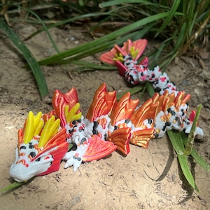 3D Printed Articulated Koi Dragon: Poseable Fantasy Figure