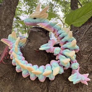 Custom 3D Printed  Axolotl  Dragon - Multi-Color Articulated Desk Toy - Movable Joints - Fun Gift for Collectors & Fantasy Fans