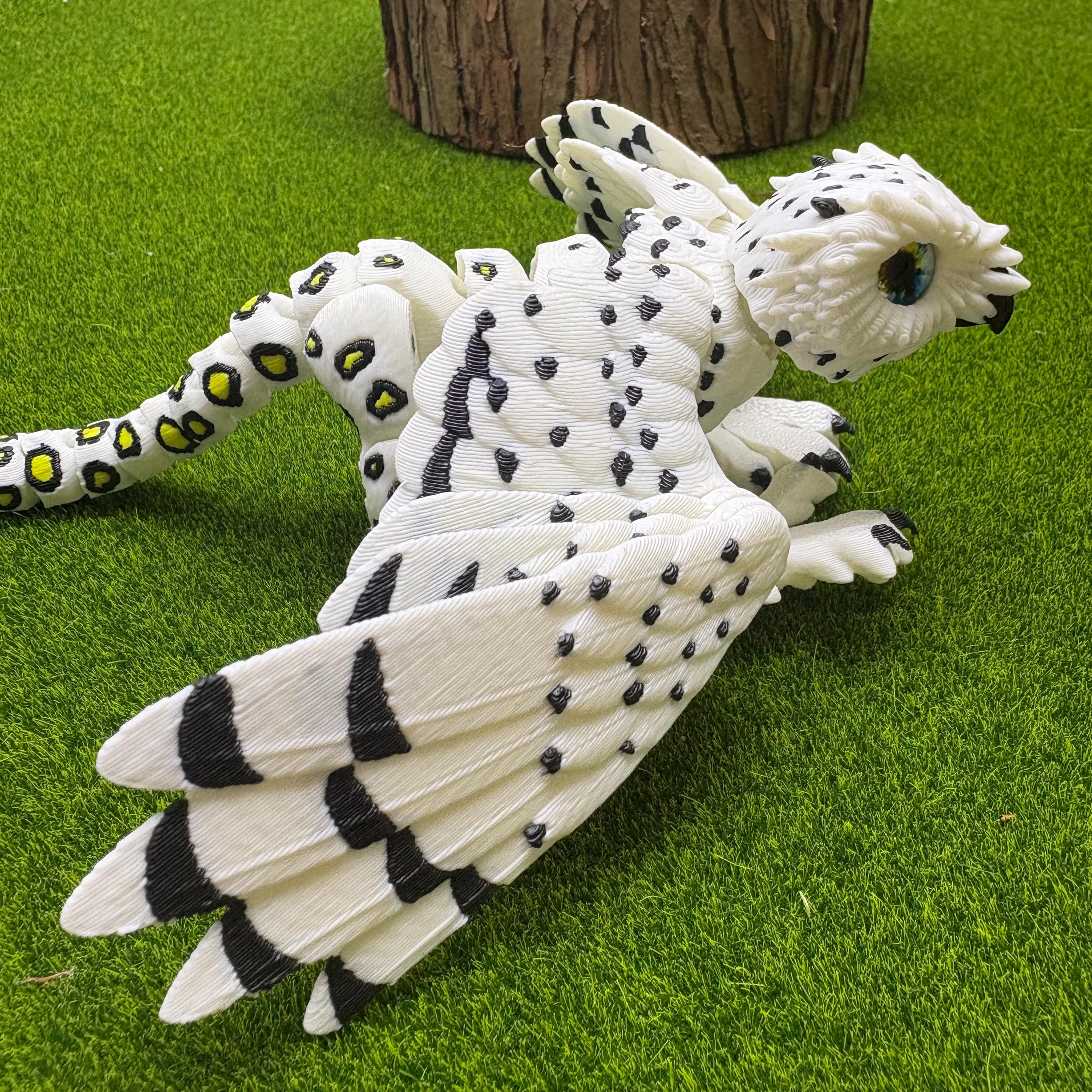3D Printed Snow Griffin: Articulated Fantasy Creature Collectible