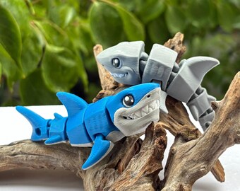 3D Printed Multicolor Shark: Ocean Desk Decor, Shark Lover Gift