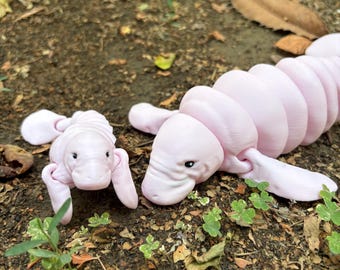 Poseable 3D Printed Manatee: Articulated Ocean Animal Toy