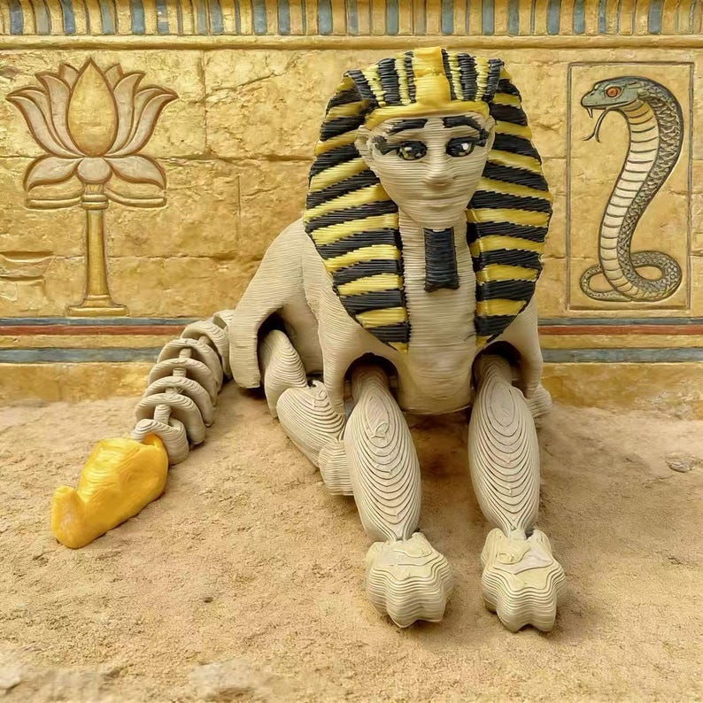 3D Printed Egyptian Sphinx Sculpture – PLA Material, Ancient Egypt ...