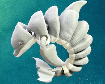 Articulated 3D Printed Dolphin: Multi-Color Ocean Toy - Poseable Desk Decor