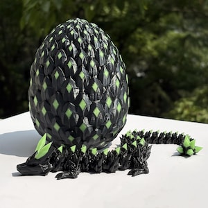Glow-in-the-Dark Crystal Dragon Egg Set  - 3D Printed Multi-Color Articulated Toy, Magical Gift for Halloween, Christmas, Birthday