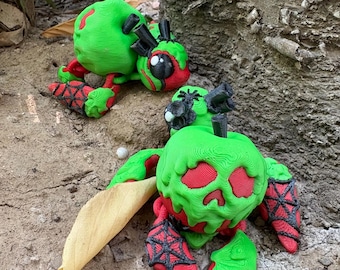 Tortuga manzana impresa en 3D: una decoración caprichosa para el escritorio de Halloween