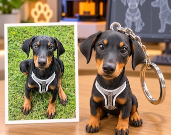 Personalisierter Haustier-Schlüsselanhänger nach Foto, 3D-gedruckte Hundefigur, Mini-Haustier-Schlüsselanhänger, einzigartiges Geschenk für Tierliebhaber, individuelles Haustier-Erinnerungsstück