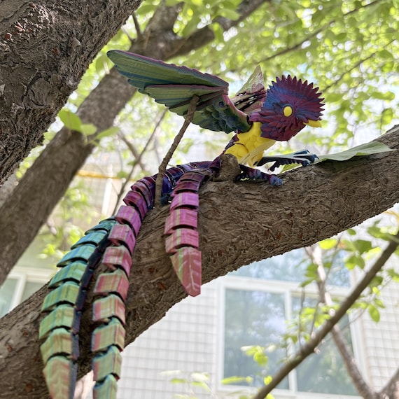 3D Printed Conure Parrot: Articulated Bird Model, Vibrant Green