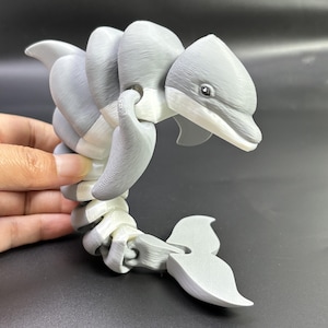 Articulated 3D Dolphin Toy - Multi-Color Hinged Design - Movable Desktop Model - Perfect Birthday Present - Ocean Toy - Stress Relief Toy