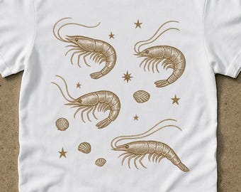 shirt with shrimp tattoo  , 90s vintage graphic t-shirt , retro shrimp t-shirt , unisex t-shirt for adults , y2k