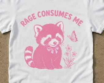 shirt rage consumes me, funny red panda shirt  , 90s vintage graphic t-shirt , retro red panda  t-shirt , unisex t-shirt for adults
