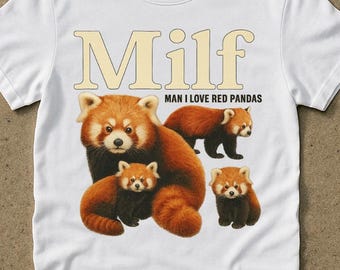 Camiseta «Me encantan los pandas rojos», camiseta gráfica vintage de los 90, camiseta retro de panda rojo, camiseta unisex para adultos