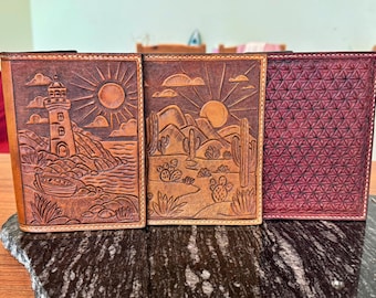 Hand Tooled Leather Passport Wallet | Artisan Carved Travel Cover Holder