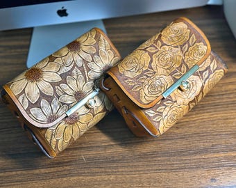 Hand Tooled Leather Crossbody Bag | Floral Carved Purse | Boho Western Style