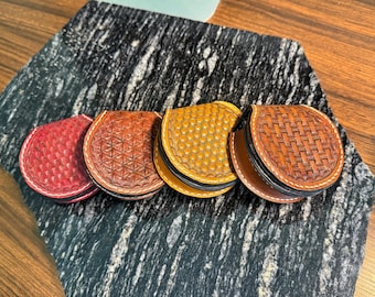 Hand Tooled Leather Pouch | AirPods Case, Coin Purse, Keychain Fob