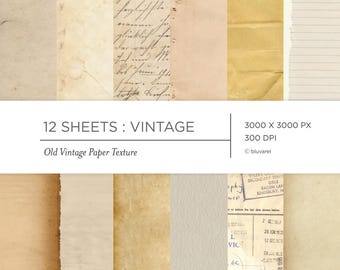 Vintage Paper Texture Backgrounds: Scrapbook & Journal (Digital Download)