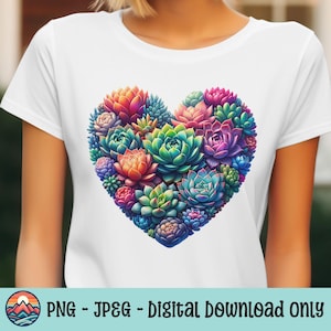 Plant Clipart | Succulent PNG and JPEG | Colorful Sublimation Design | Digital Download