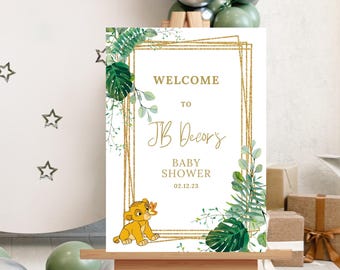 Lion King-welkomstbord babyshower | Digitaal aangepast ontwerp