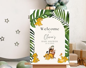 Lion King-welkomstbord babyshower | Aangepast digitaal ontwerp (pdf en SVG)