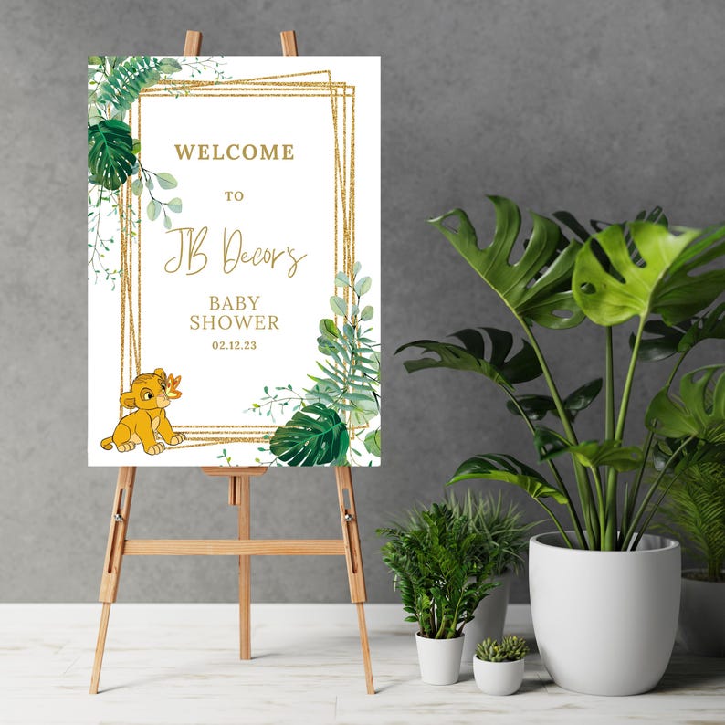 Lion King Themed Welcome Sign | Baby Shower Entrance Plaque | Decor ...