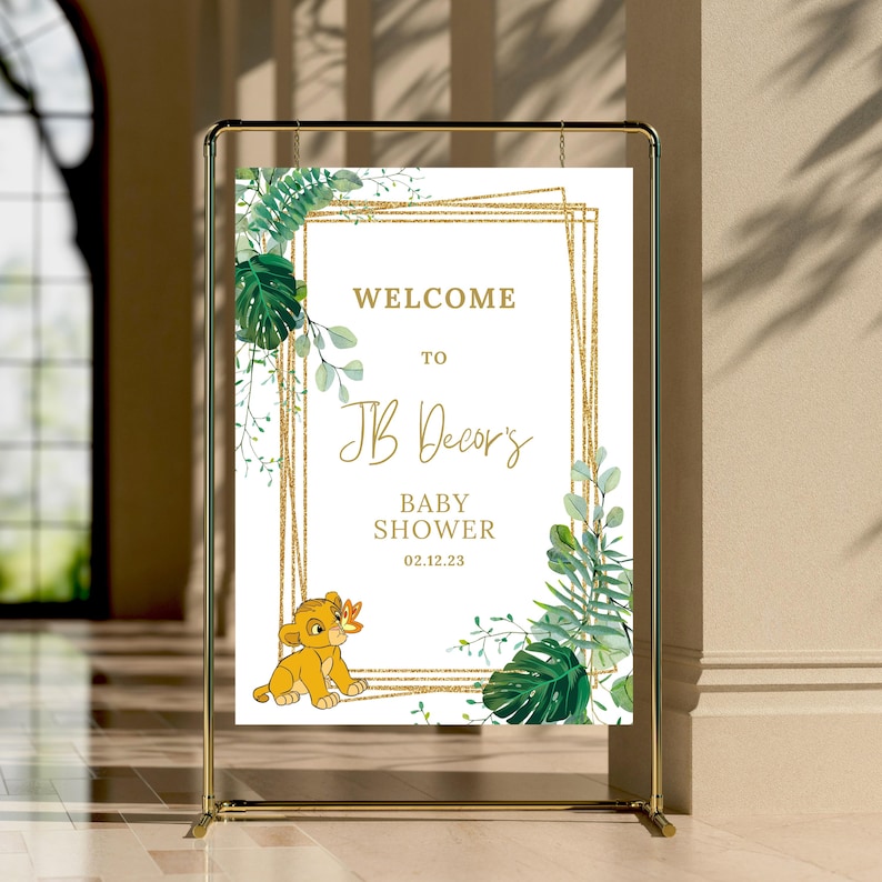 Lion King Themed Welcome Sign | Baby Shower Entrance Plaque | Decor ...