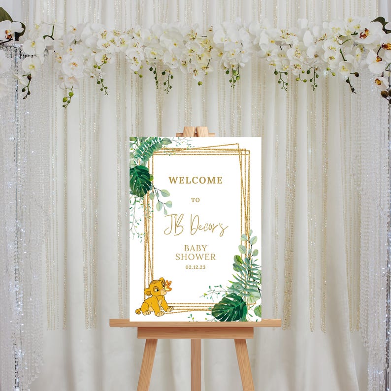 Lion King Themed Welcome Sign | Baby Shower Entrance Plaque | Decor ...