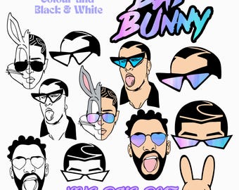 Bad Bunny SVG-bundel | Bestand knippen voor Cricut, silhouet, sublimatie | Digitale download