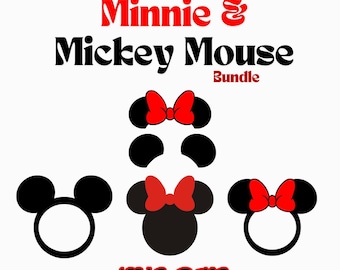 Minnie en Mickey Mouse oren SVG, PNG, Cricut en Silhouette Cut-bestand (digitale download)