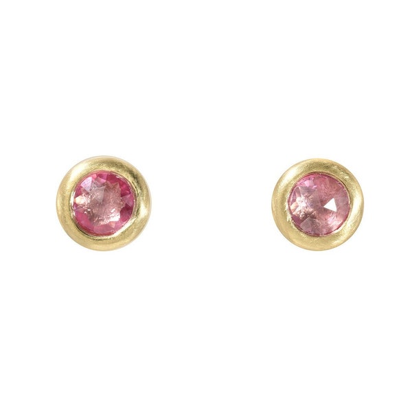 Mercer Pink Sapphire Earrings in 18k Gold by NIXIN Jewelry