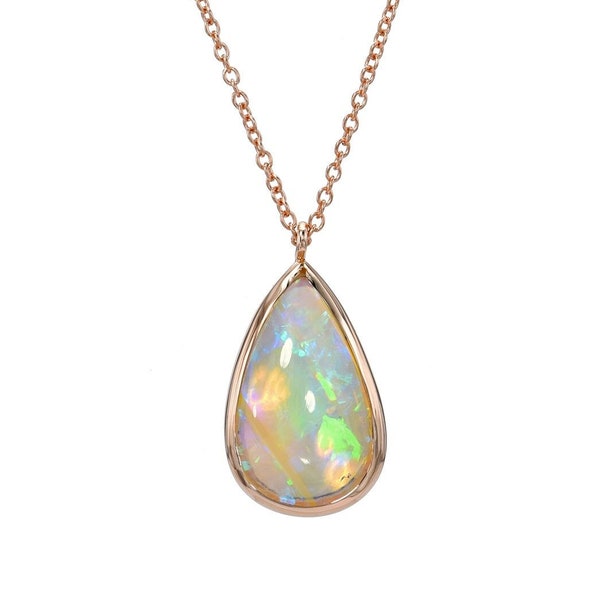 Unicorn Tear Australian Opal Necklace No. 19 by NIXIN Jewelry