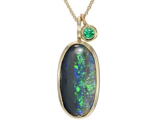 Night Becomes Her Emerald and Opal Necklace by NIXIN Jewelry