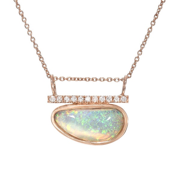 Head in the Clouds Crystal Opal Necklace No. 16 by NIXIN Jewelry
