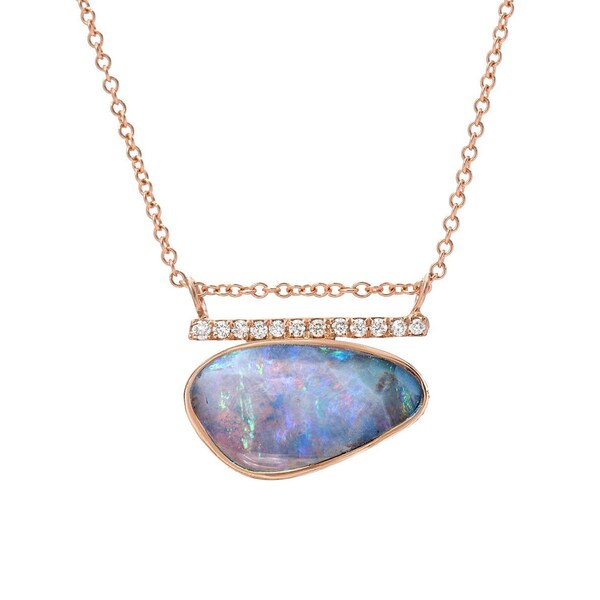 Head in the Clouds Rose Gold Opal Necklace No. 15 by NIXIN Jewelry