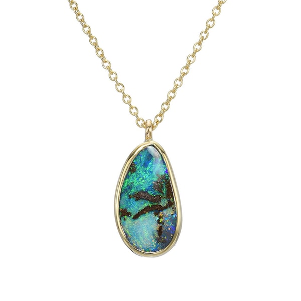 Unicorn Tear Australian Opal Necklace No. 18 by NIXIN Jewelry
