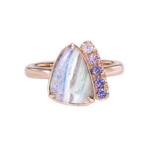 Traces of Love Australian Opal Engagement Ring by NIXIN Jewelry