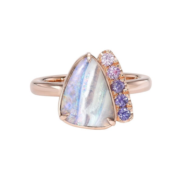 Traces of Love Australian Opal Engagement Ring by NIXIN Jewelry