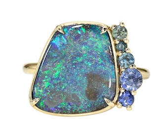 Poseidon's Realm Australian Opal Ring by NIXIN Jewelry