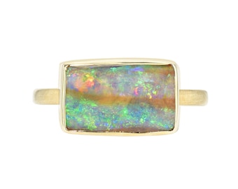 View from a Rainbow Australian Opal Ring by NIXIN Jewelry