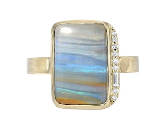 Chantilly Skies Australian Opal Ring by NIXIN Jewelry